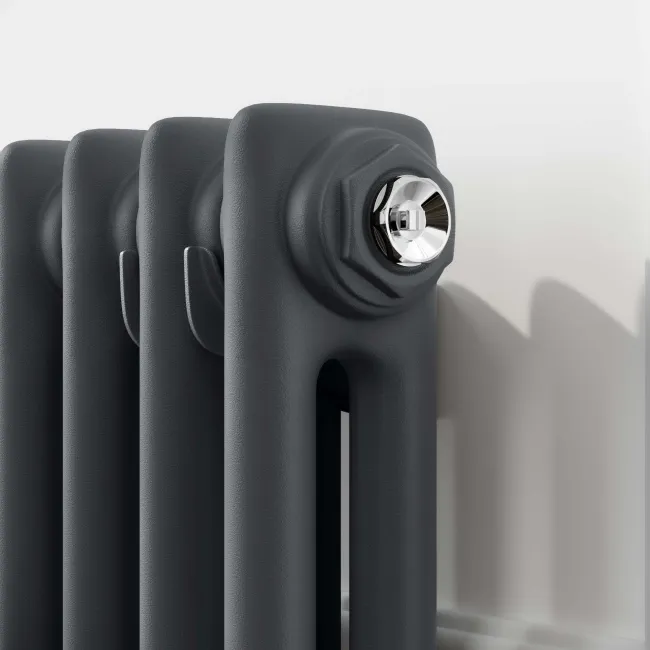 Athens Anthracite Double Column Horizontal Traditional Radiator 600x1190mm