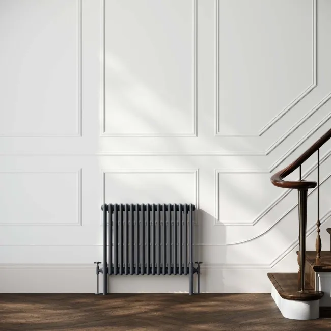 Athens Anthracite Triple Column Horizontal Traditional Radiator 600x785mm