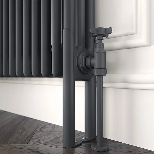 Athens Anthracite Triple Column Horizontal Traditional Radiator 450x1415mm
