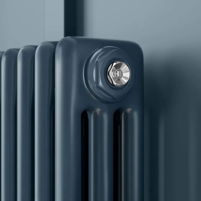 Athens Inky Blue Triple Column Horizontal Traditional Radiator 600x1010mm