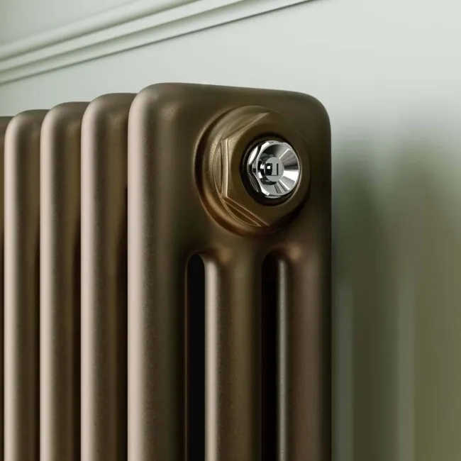 Athens Antique Gold Triple Column Horizontal Traditional Radiator 600x785mm