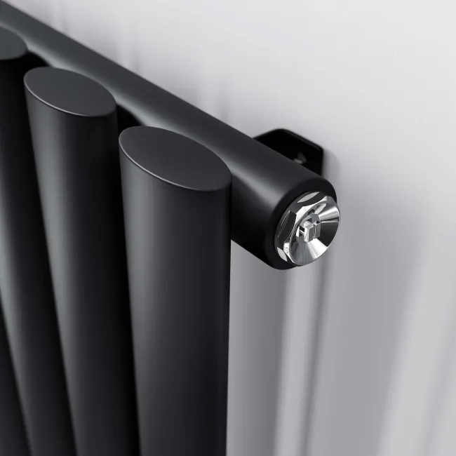 Marbella Matt Black Single Oval Panel Radiator 600x1020mm