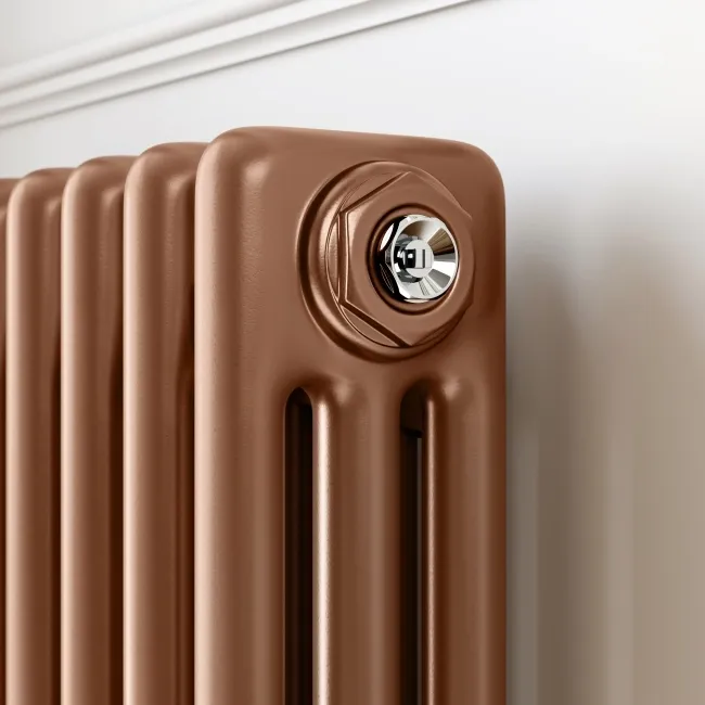 Athens Antique Copper Triple Column Horizontal Traditional Radiator 600x605mm