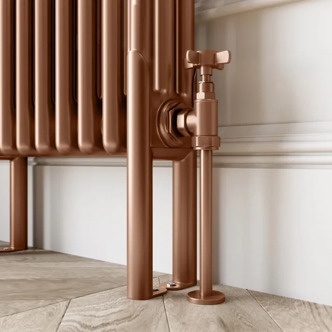 Athens Antique Copper Triple Column Horizontal Traditional Radiator 600x785mm