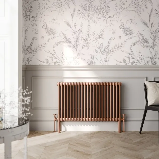 Athens Antique Copper Triple Column Horizontal Traditional Radiator 600x1010mm
