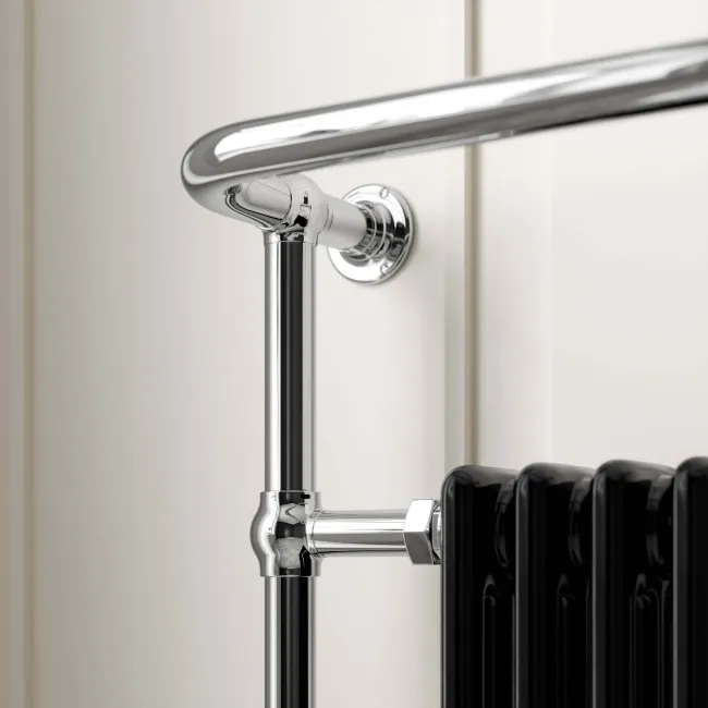 Black Traditional 4 Column Towel Radiator