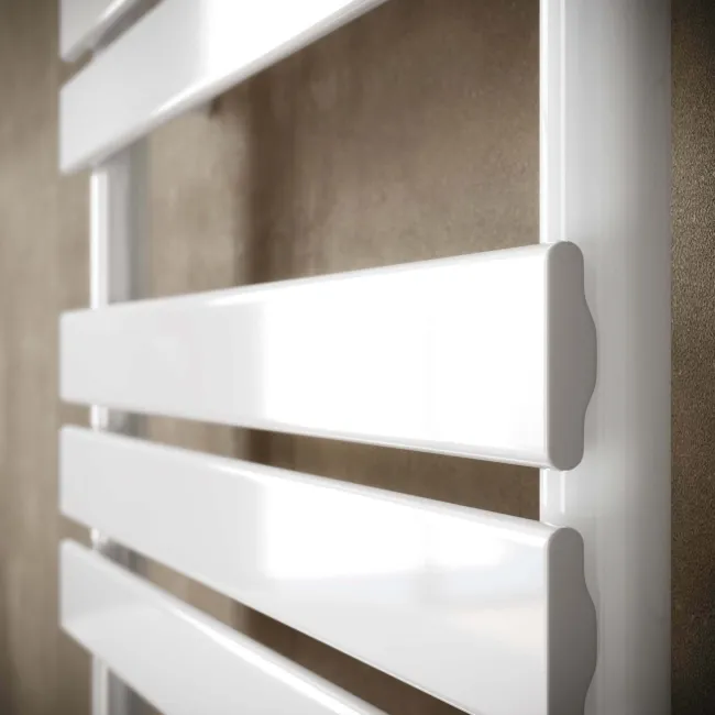 Santorini White Flat Panel Heated Towel Rail 1000x600mm