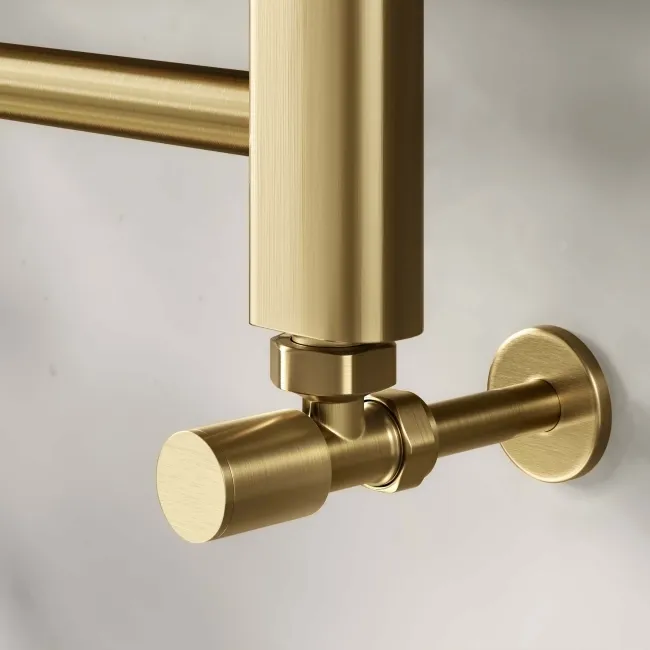 Barcelona Brushed Brass Straight Heated Towel Rail 1000x600mm
