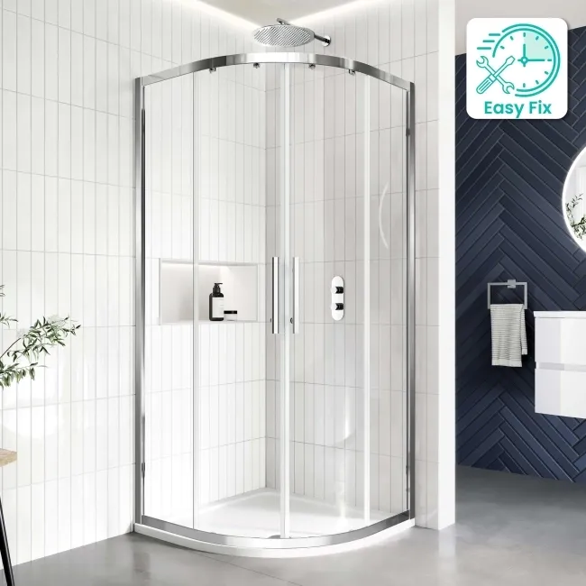 Hamburg Easy Clean 8mm Quadrant Shower Enclosure 900x900mm - Easy Fix Feature