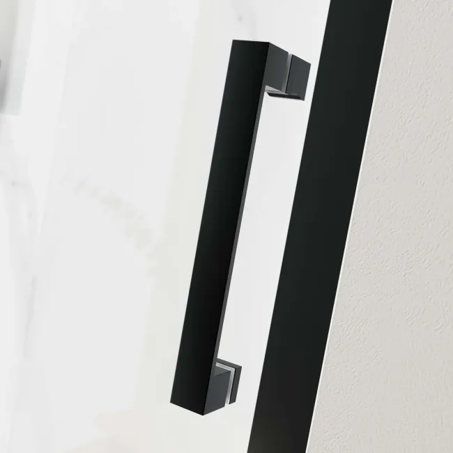 Hamburg Matt Black Easy Clean 8mm Sliding Shower Door 1200mm - Easy Fix Feature