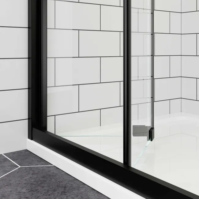 London Matt Black 6mm Bifold Shower Door 760mm