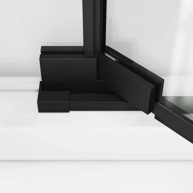 Vienna Matt Black Easy Clean 8mm Hinged Shower Door 1200mm