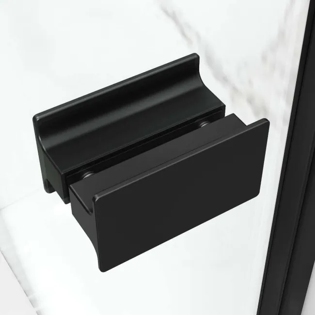 Vienna Matt Black Easy Clean 8mm Hinged Shower Door 1200mm
