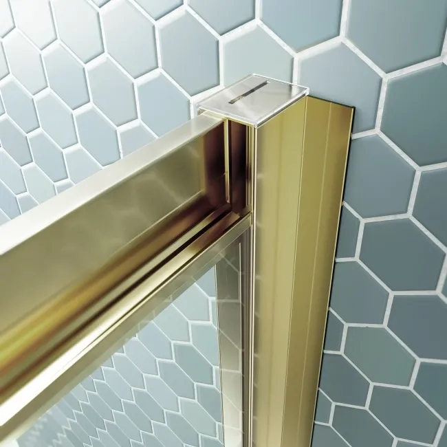 London Brushed Brass 6mm Sliding Shower Door 1000mm