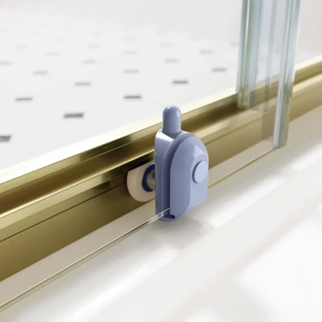 London Brushed Brass 6mm Sliding Shower Door 1000mm