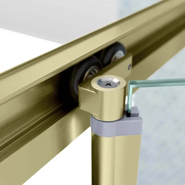 London Brushed Brass 6mm Bifold Shower Door 1000mm