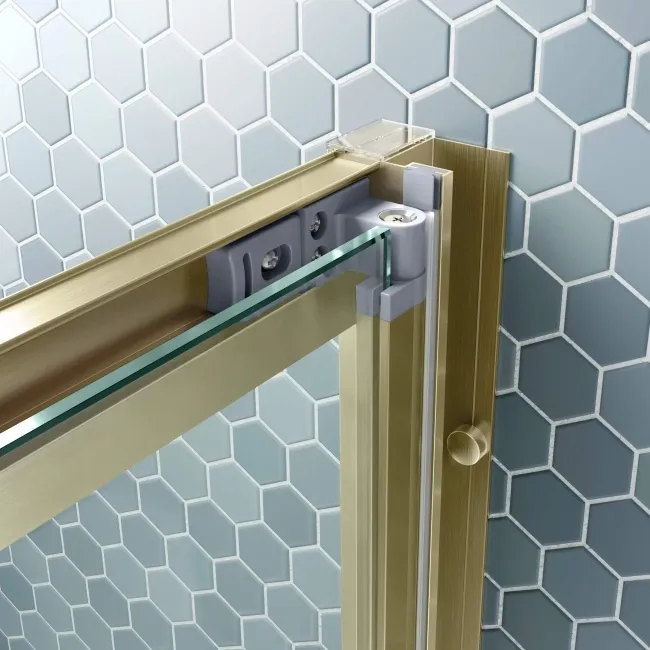 London Brushed Brass 6mm Bifold Shower Door 1000mm
