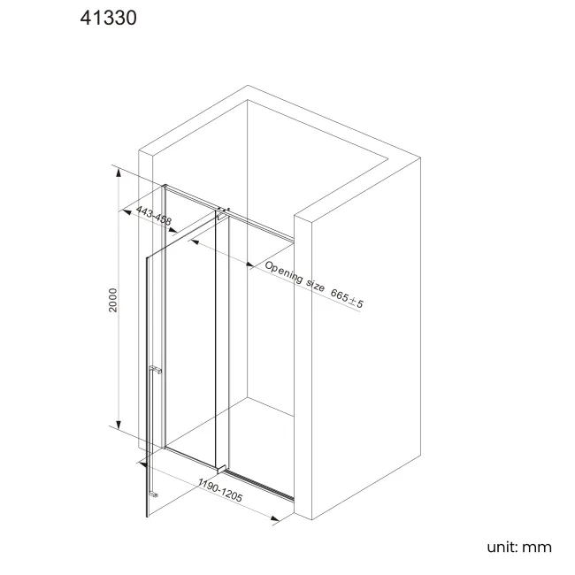 Cologne Stainless Steel Easy Clean 8mm Hinged Shower Door 1200mm