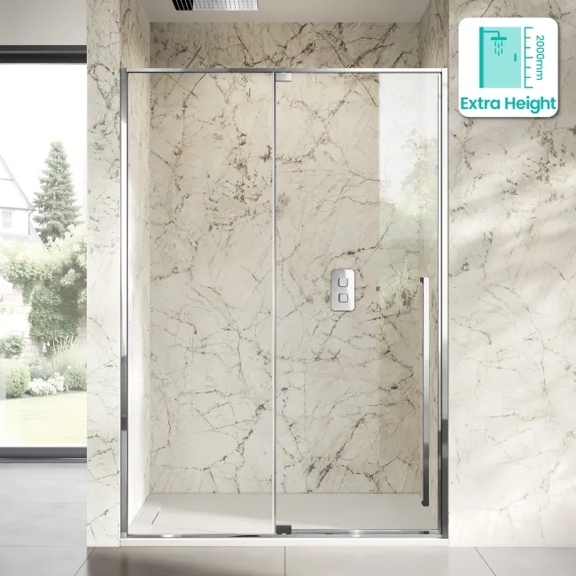 Cologne Stainless Steel Easy Clean 8mm Hinged Shower Door 1400mm