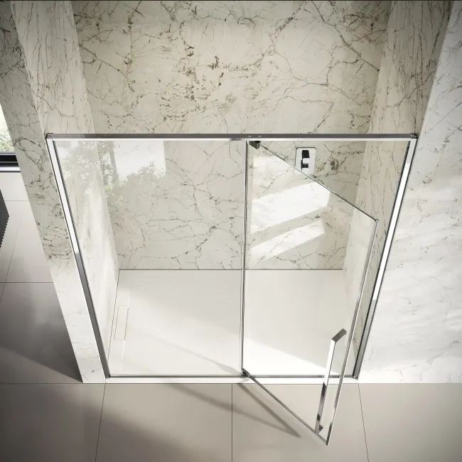 Cologne Stainless Steel Easy Clean 8mm Hinged Shower Door 1600mm