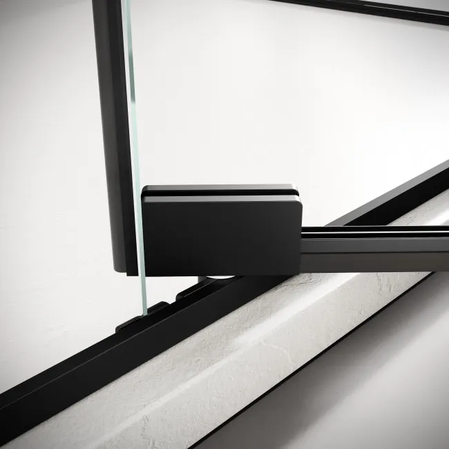 Cologne Matt Black Easy Clean 8mm Hinged Shower Door 1100mm
