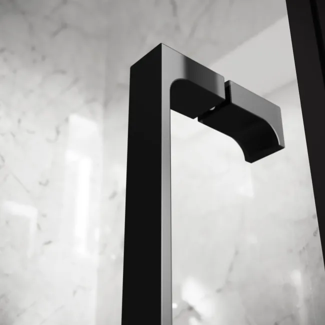 Cologne Matt Black Easy Clean 8mm Hinged Shower Door 1200mm
