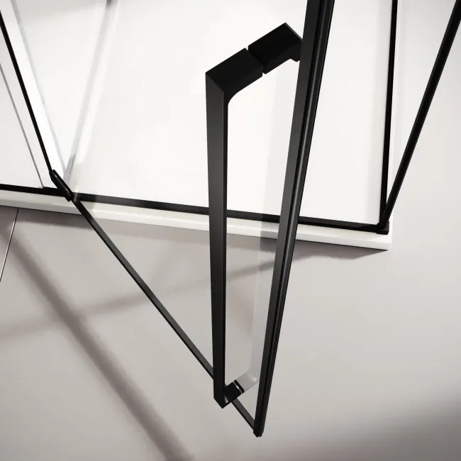 Cologne Matt Black Easy Clean 8mm Hinged Shower Door 1500mm