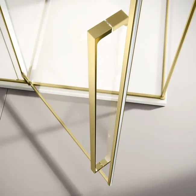 Cologne Brushed Brass Easy Clean 8mm Hinged Shower Door 1800mm