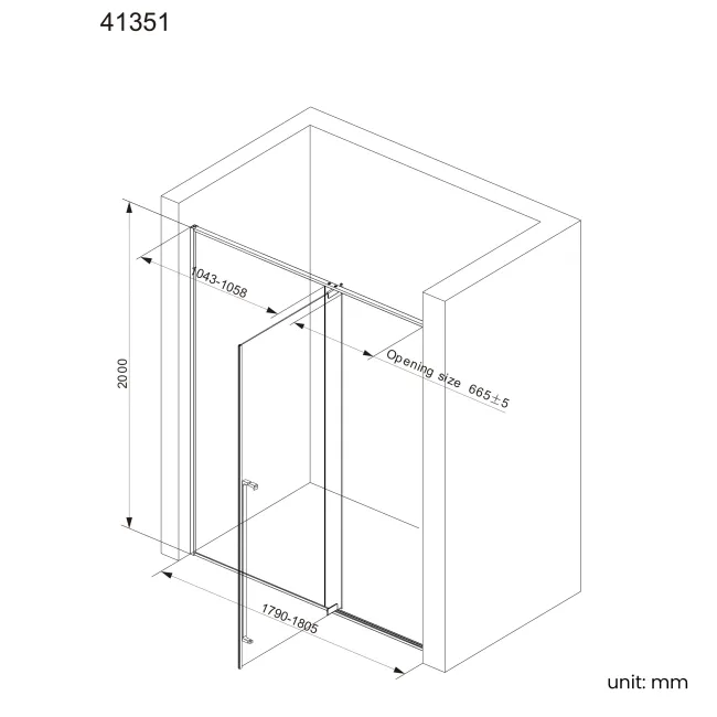 Cologne Brushed Brass Easy Clean 8mm Hinged Shower Door 1800mm