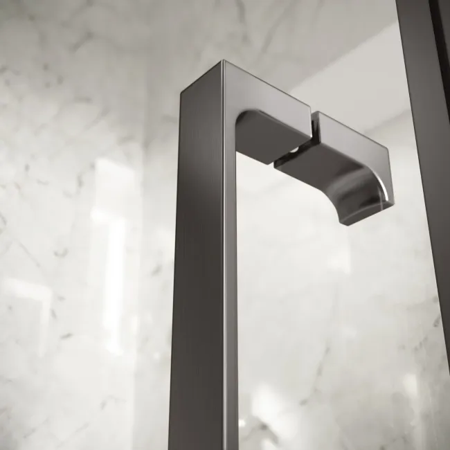 Cologne Brushed Gunmetal Easy Clean 8mm Hinged Shower Door 1200mm