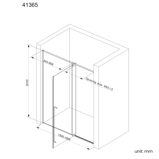 Cologne Brushed Copper Easy Clean 8mm Hinged Shower Door 1600mm