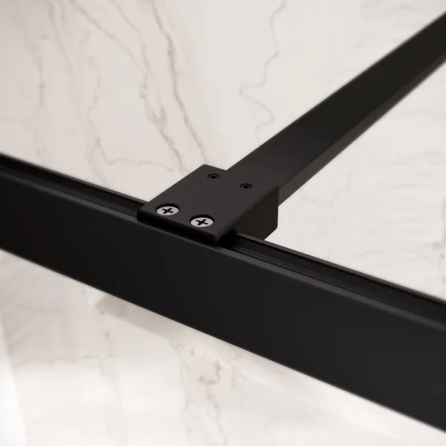 Antwerp Matt Black Framed Easy Clean 8mm Wet Room Shower Glass Panel 900mm