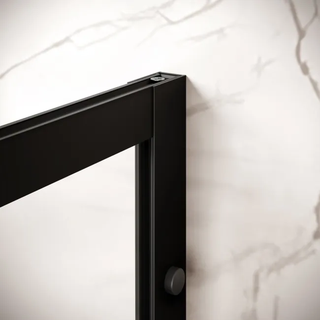 Antwerp Matt Black Framed Easy Clean 8mm Wet Room Shower Glass Panel 1200mm