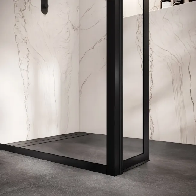 Antwerp Matt Black 8mm Pivot Return Panel 300m