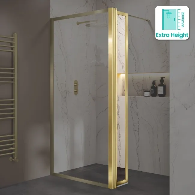 Antwerp Brushed Brass 8mm Pivot Return Panel 300m
