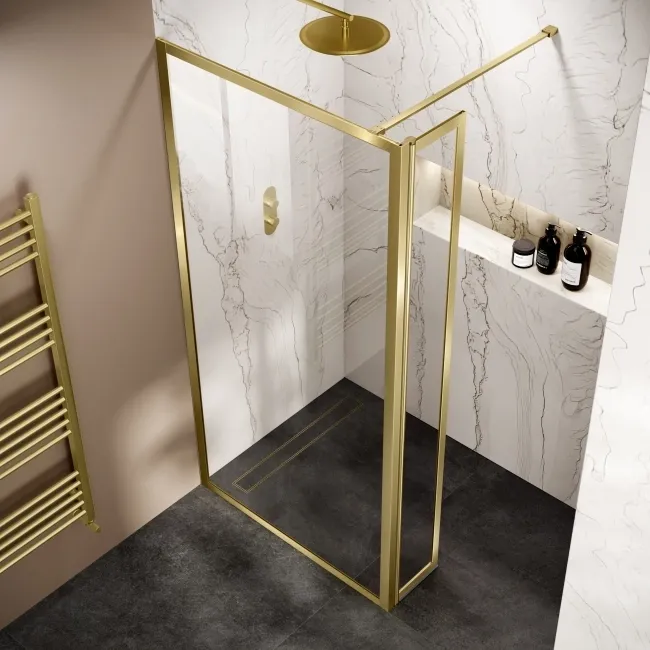 Antwerp Brushed Brass 8mm Pivot Return Panel 300m