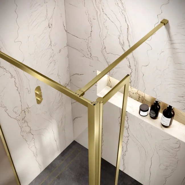 Antwerp Brushed Brass 8mm Pivot Return Panel 300m