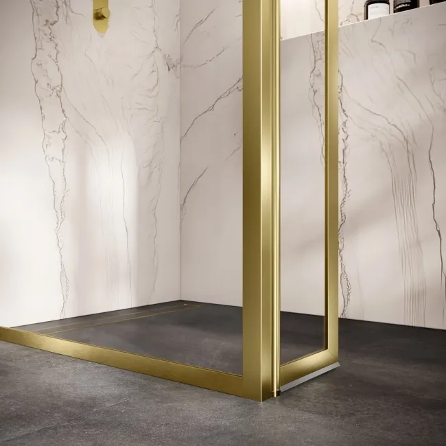 Antwerp Brushed Brass 8mm Pivot Return Panel 300m
