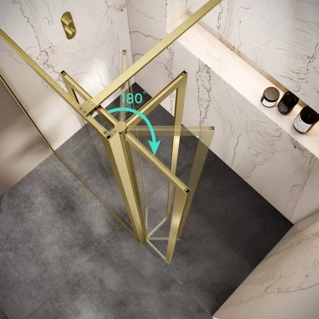 Antwerp Brushed Brass 8mm Pivot Return Panel 300m