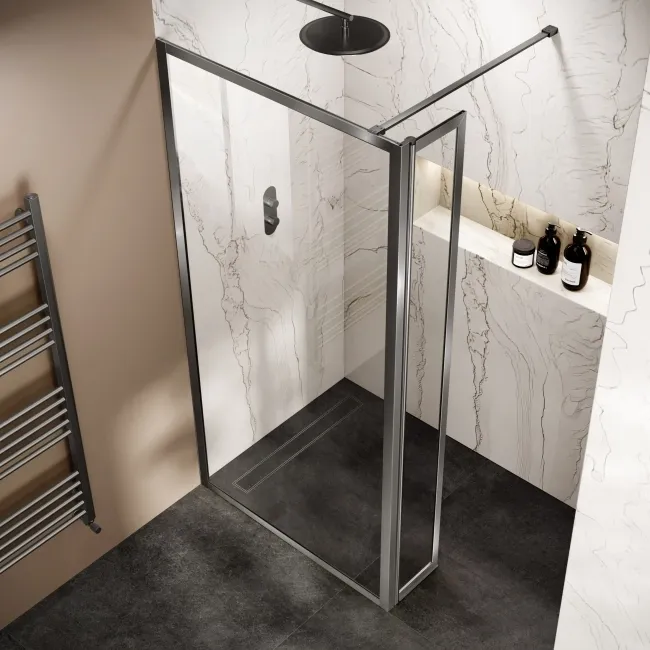 Antwerp Brushed Gunmetal 8mm Pivot Return Panel 300m