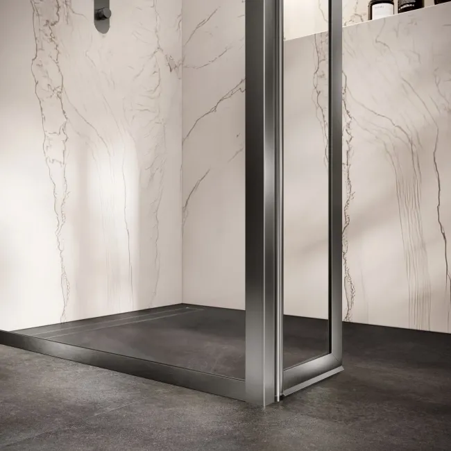 Antwerp Brushed Gunmetal 8mm Pivot Return Panel 300m