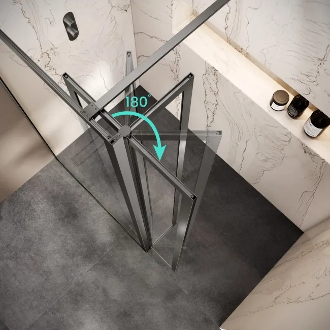 Antwerp Brushed Gunmetal 8mm Pivot Return Panel 300m