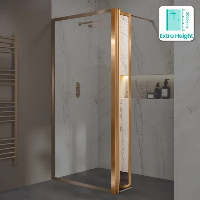 Antwerp Brushed Copper 8mm Pivot Return Panel 300m