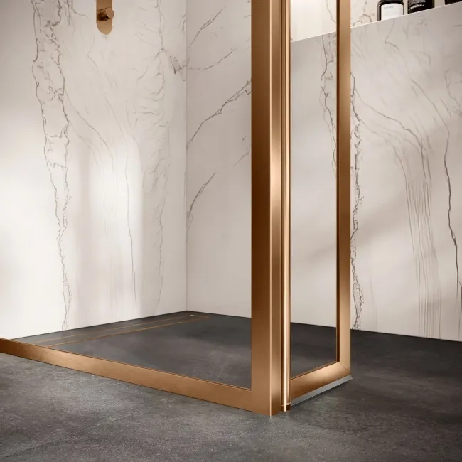 Antwerp Brushed Copper 8mm Pivot Return Panel 300m