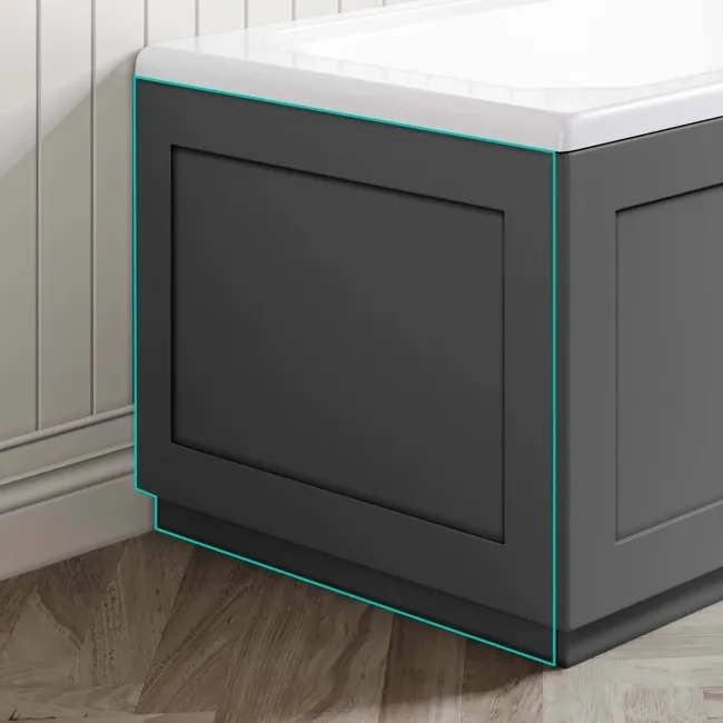 Traditional Slate Grey Wooden Bath End Panel 680mm