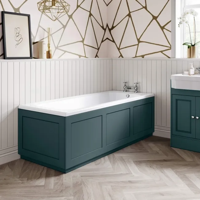 Traditional Mystic Green Wooden Bath End Panel 680mm