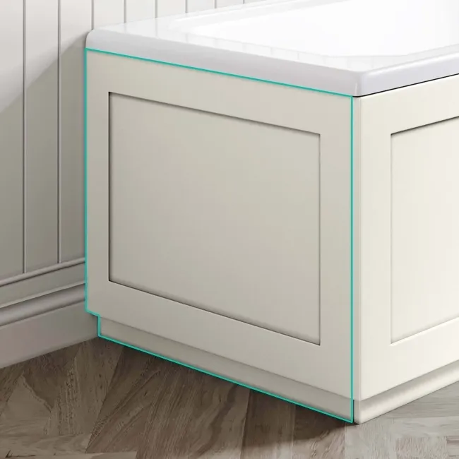 Traditional Linen White Wooden Bath End Panel 680mm