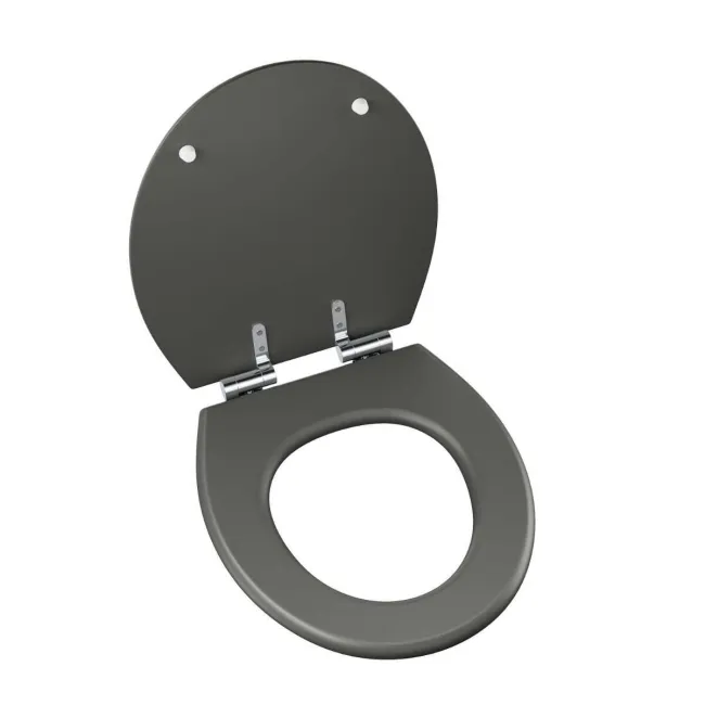 Hudson Traditional Graphite Grey Wooden Soft Close Toilet Seat