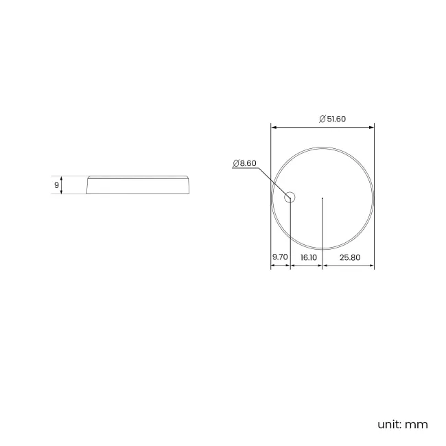 Matt Black Toilet Seat Round Hinge Cover Caps 51.6mm