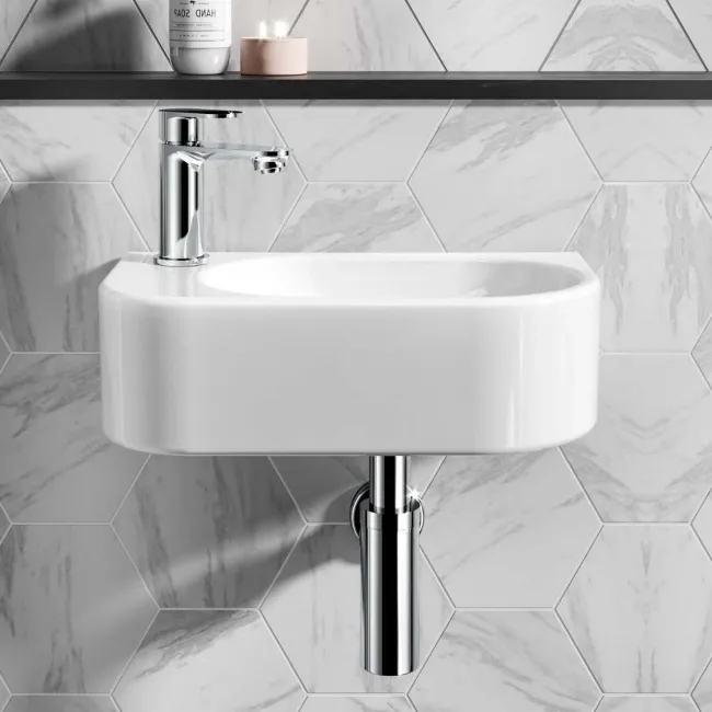 Georgia Wall Hung Left Handed 400mm Cloakroom Basin